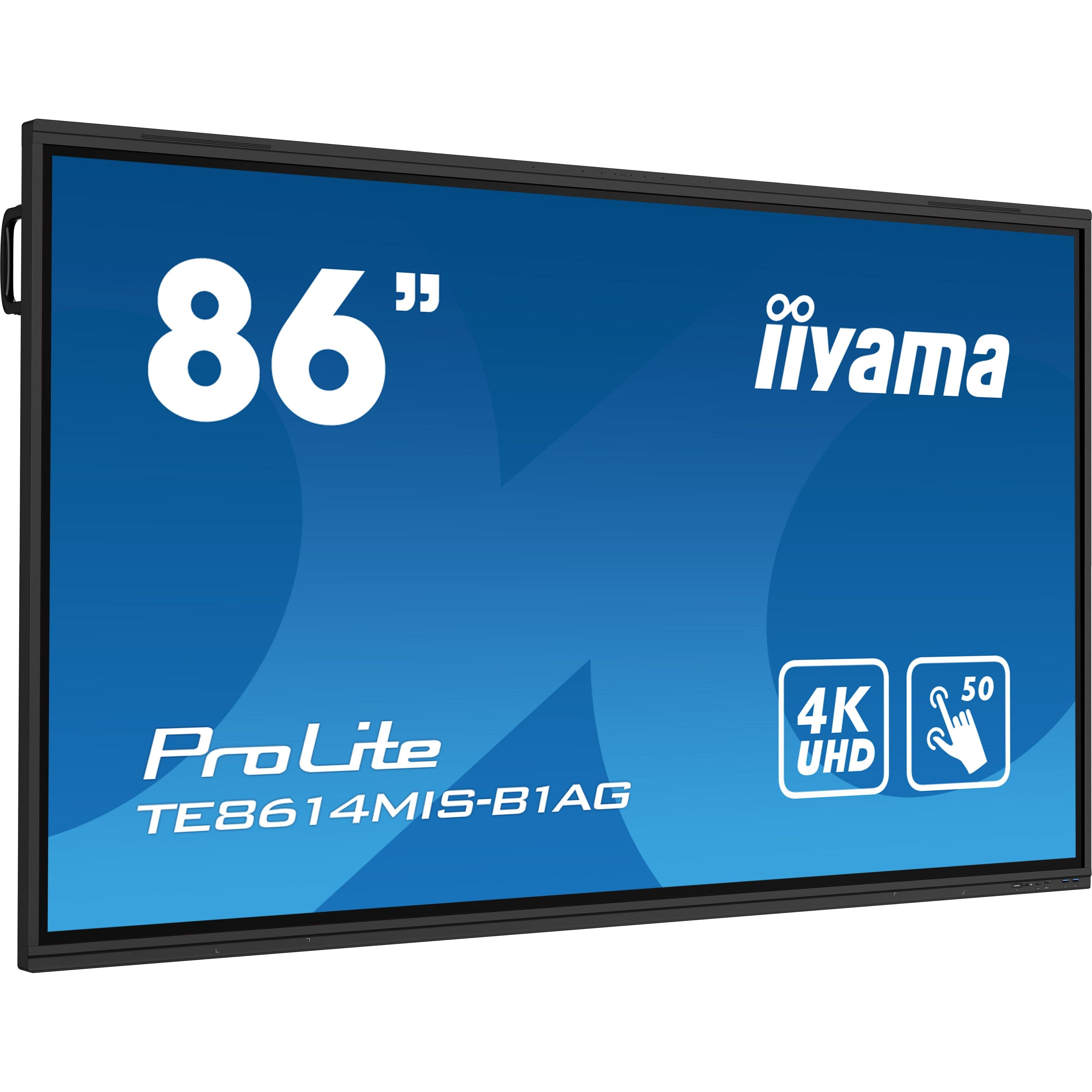 Iiyama ProLite TE8614MIS-B1AG 86" PureTouch-IR+ Touch Screen 4K 24/7 Large Format Display with Android, Wifi & USB-C