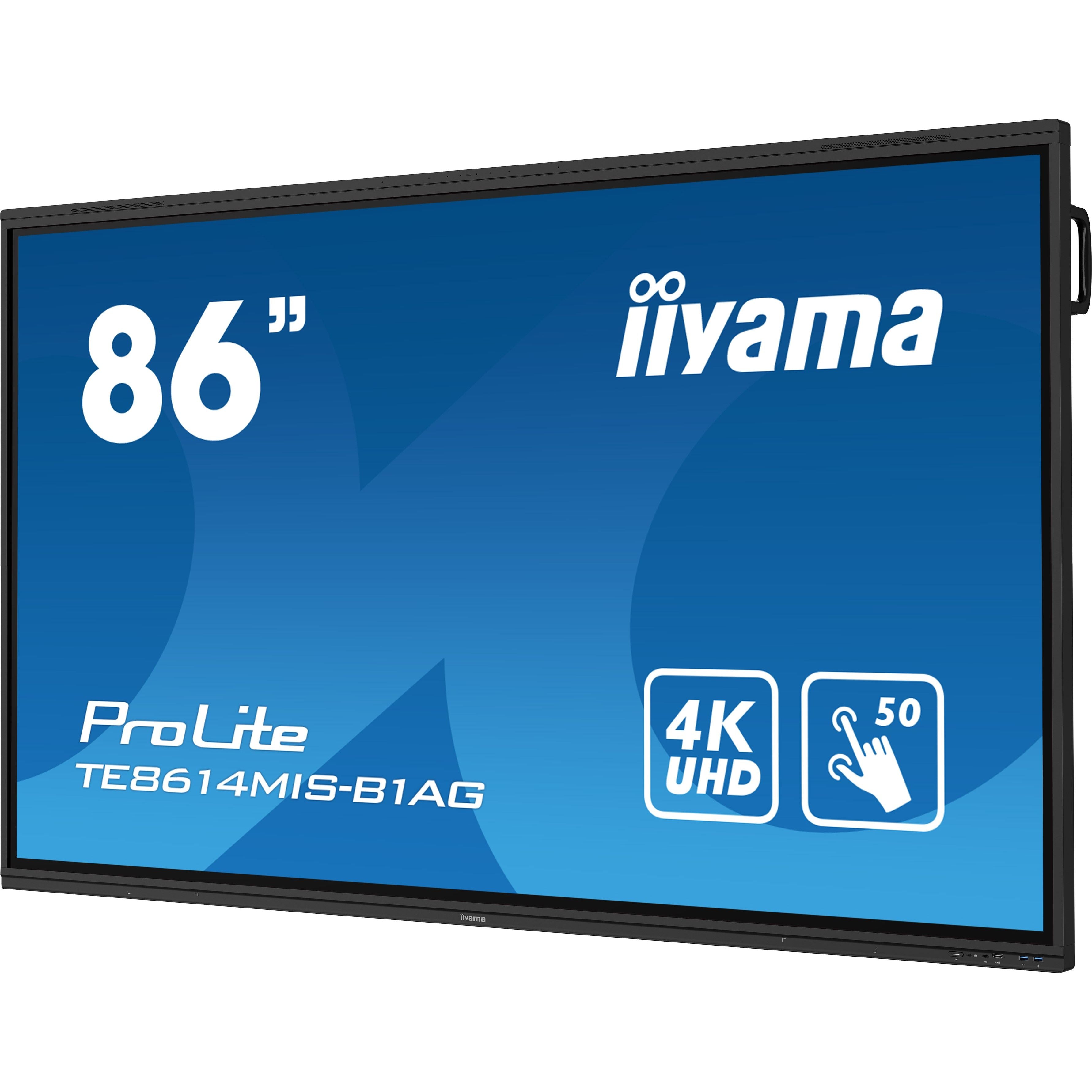 Iiyama ProLite TE8614MIS-B1AG 86" PureTouch-IR+ Touch Screen 4K 24/7 Large Format Display with Android, Wifi & USB-C