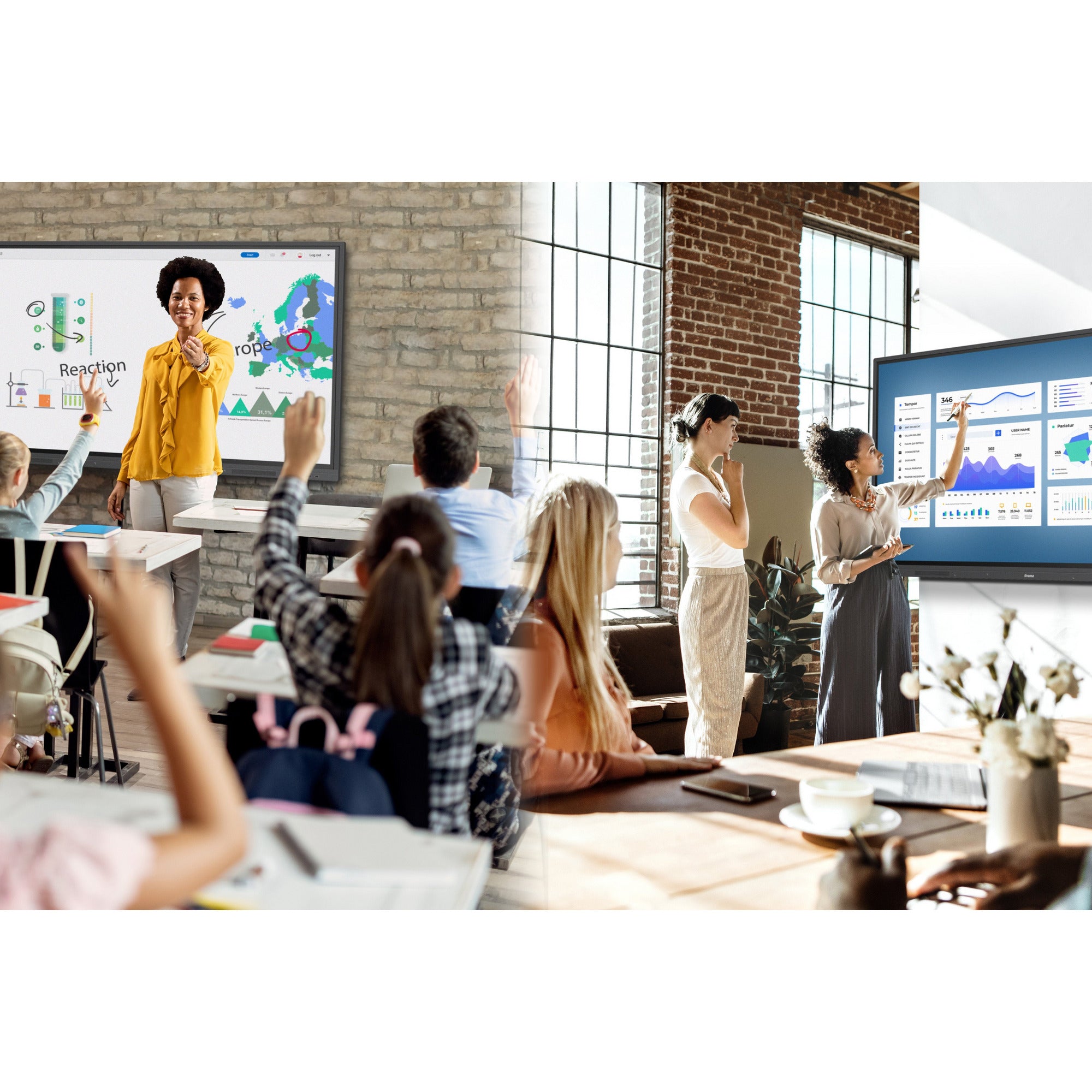 Iiyama ProLite TE6502MIS-B1AG 65’’ Interactive 4K UHD LCD Touchscreen with Integrated Whiteboard Software