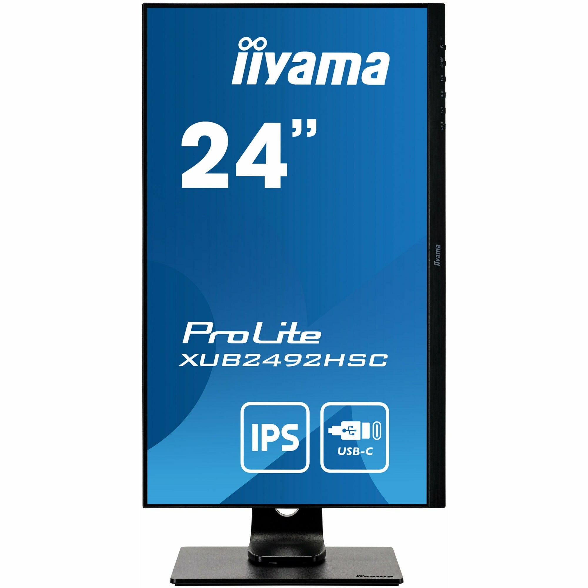 iiyama XUB2492HSC-B1 24" IPS LCD USB-C Display with 65W Charging and Height Adjustable Stand