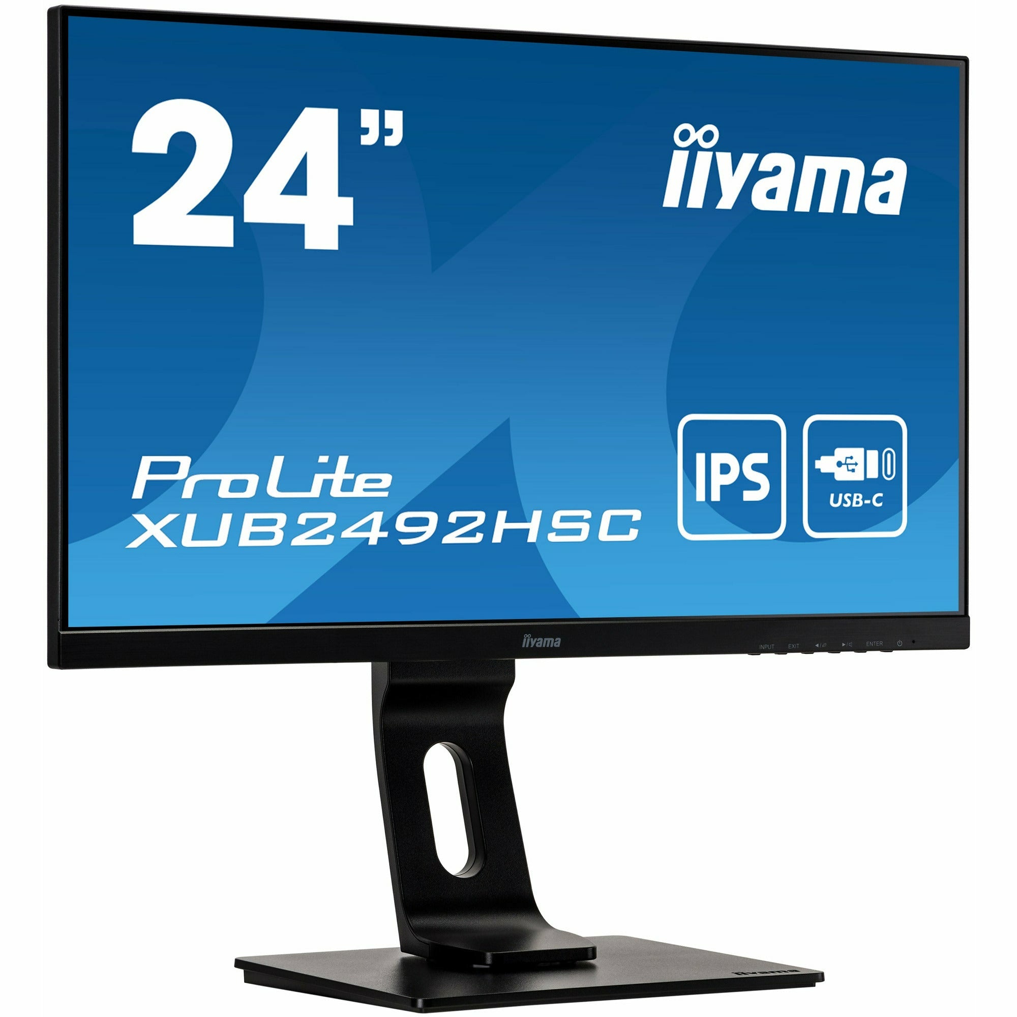 iiyama XUB2492HSC-B1 24" IPS LCD USB-C Display with 65W Charging and Height Adjustable Stand