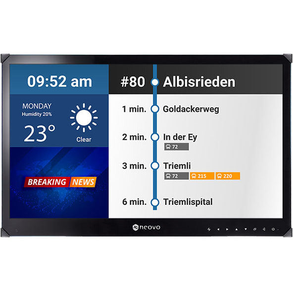 AG Neovo TBX-2201 22-Inch Display For Onboard Passenger Information System