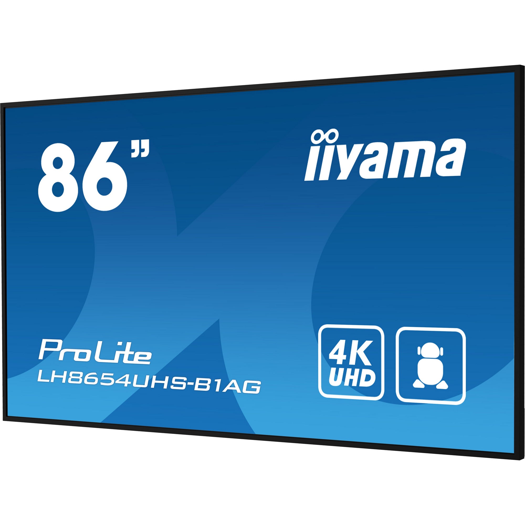 Iiyama PROLITE LH8654UHS-B1AG 86" 4K UHD Professional Digital Signage 24/7 display featuring Android OS, FailOver and Intel® SDM slot