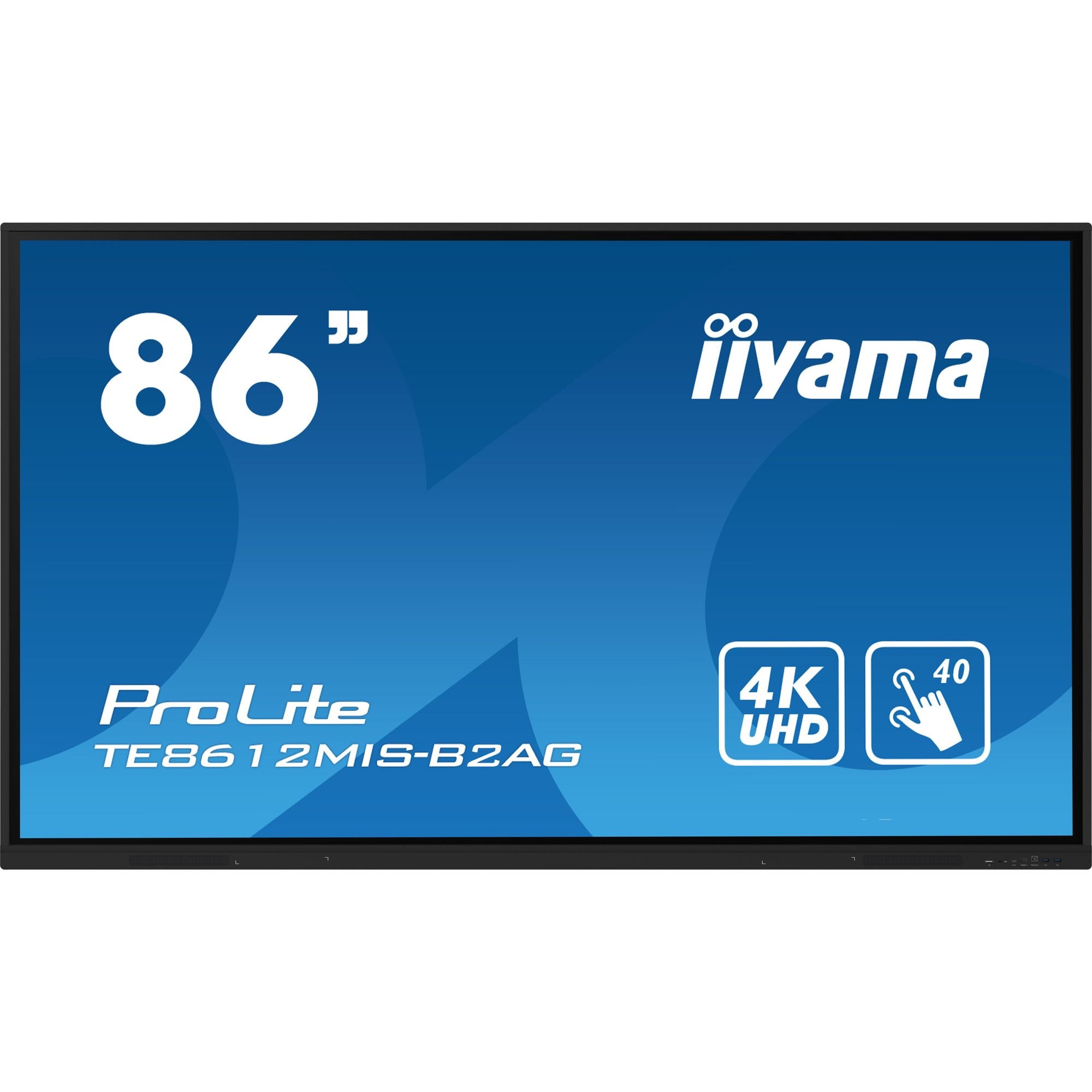 Iiyama ProLite TE8612MIS-B2AG 86" Interactive 4K UHD Touchscreen with User Profiles Software
