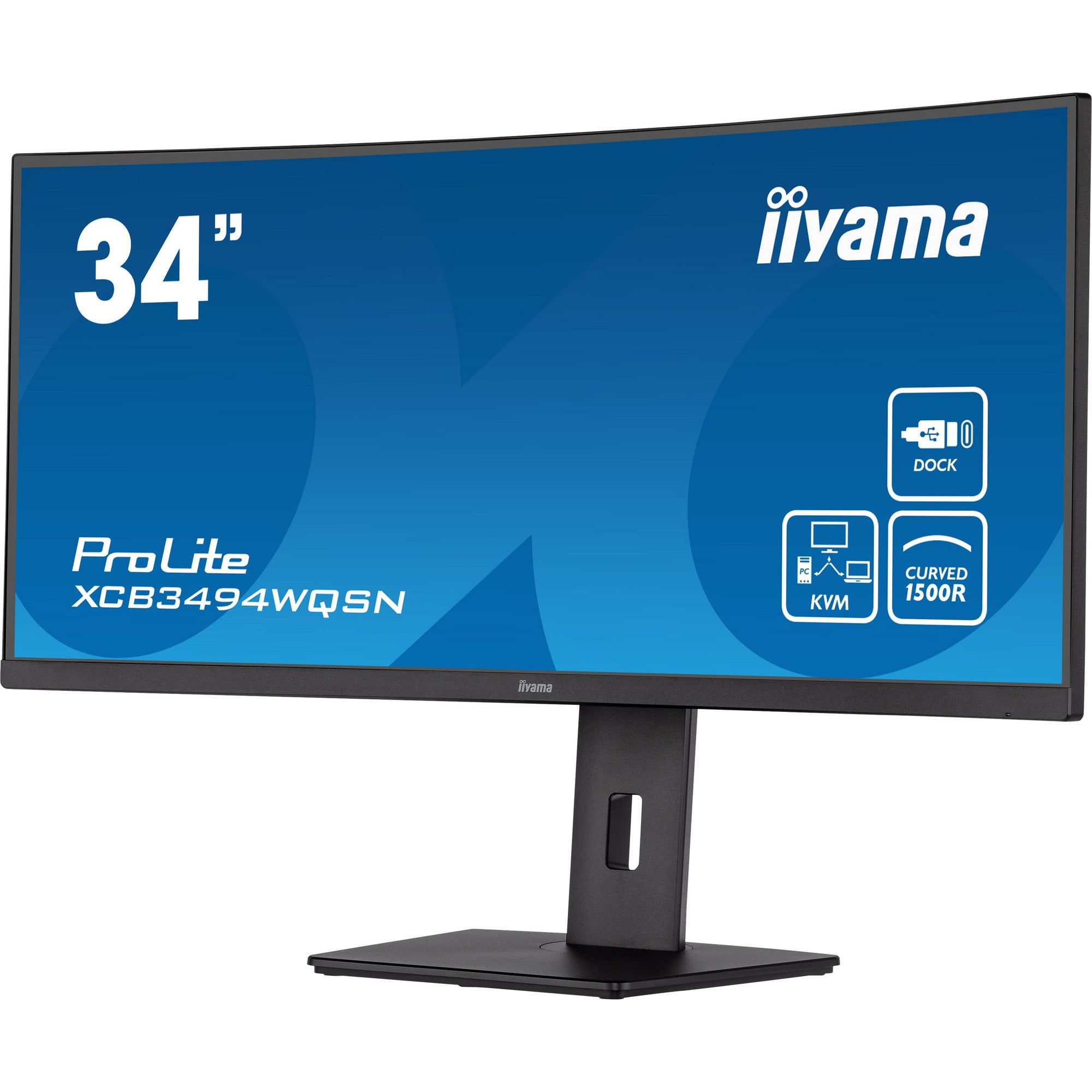 iiyama ProLite XCB3494WQSN-B5 34" 1500R Curved Monitor with USB-C Dock & KVM