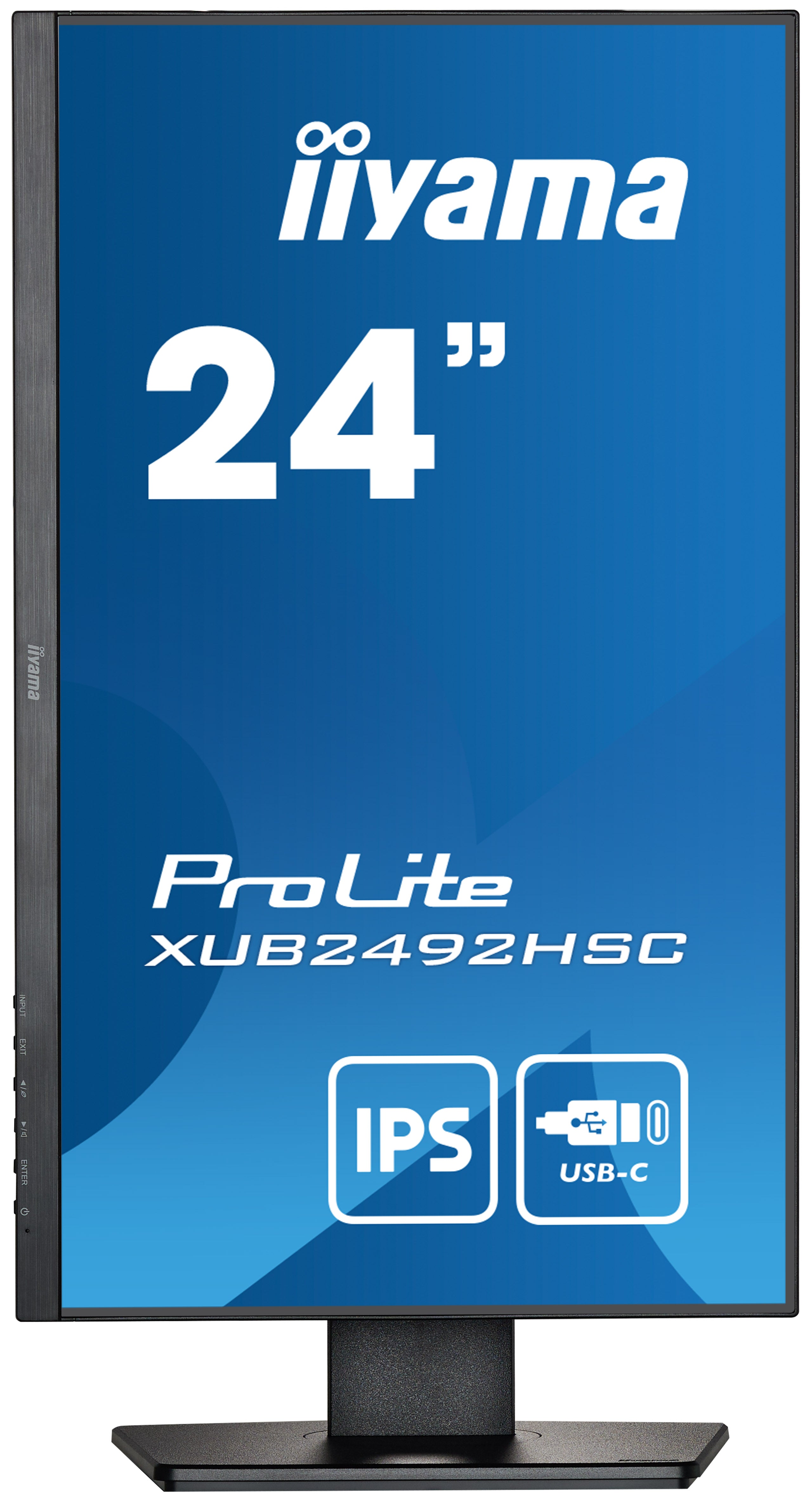 iiyama ProLite XUB2492HSC-B5 24" IPS LCD USB-C Display with 65W Charging and Height Adjustable Stand
