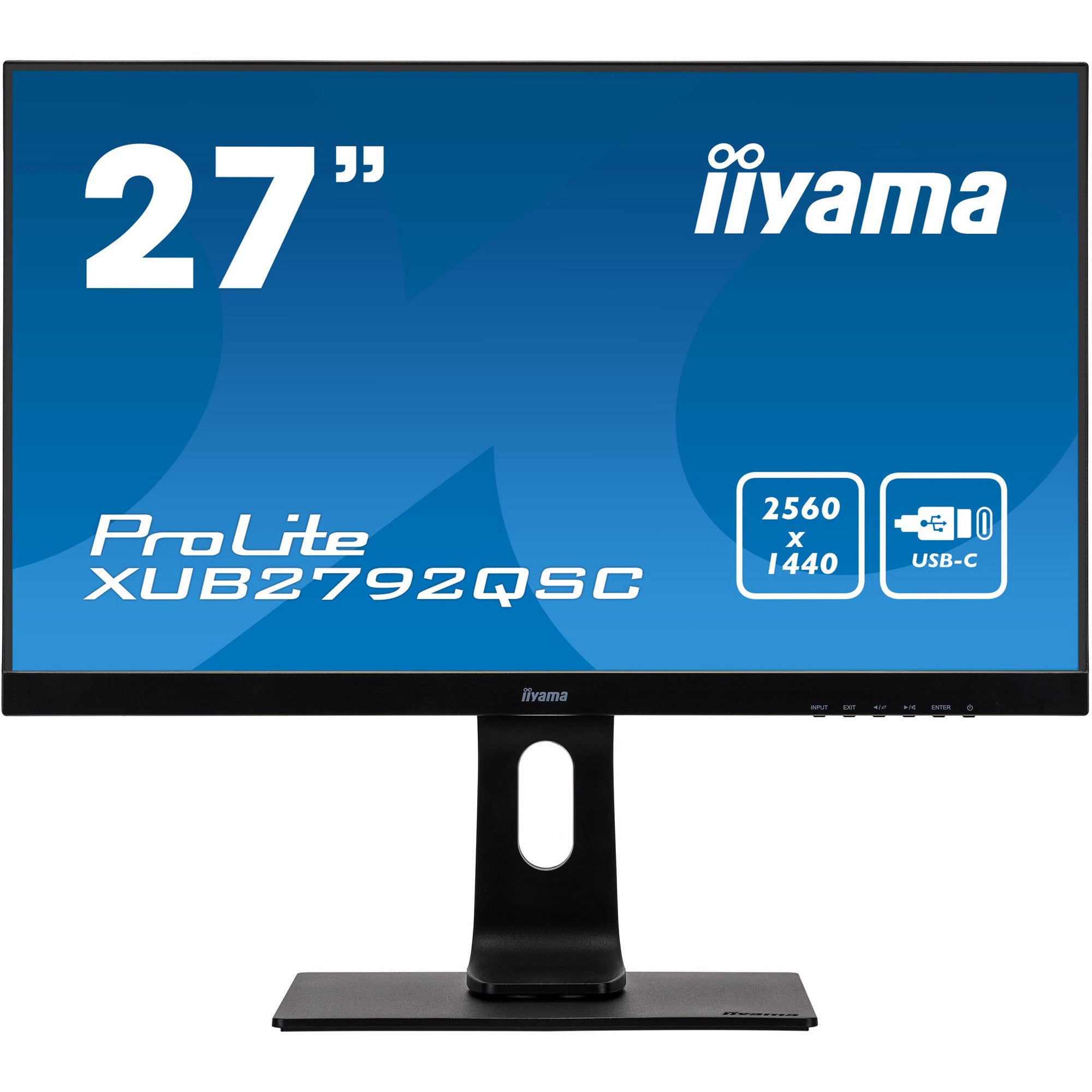 iiyama Prolite XUB2792QSC-B1 27’’ WQHD 2560x1440 IPS Display with USB-C dock and 65W Power Delivery