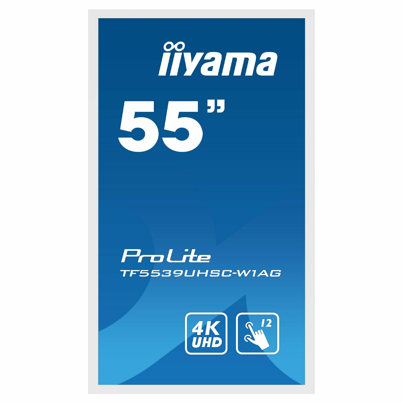 iiyama TF5539UHSC-W1AG 55" IPS 4K PCAP 12pt Touch Open Frame LFD with Anti Glare, White, 24/7 Operation, IPX1 rated