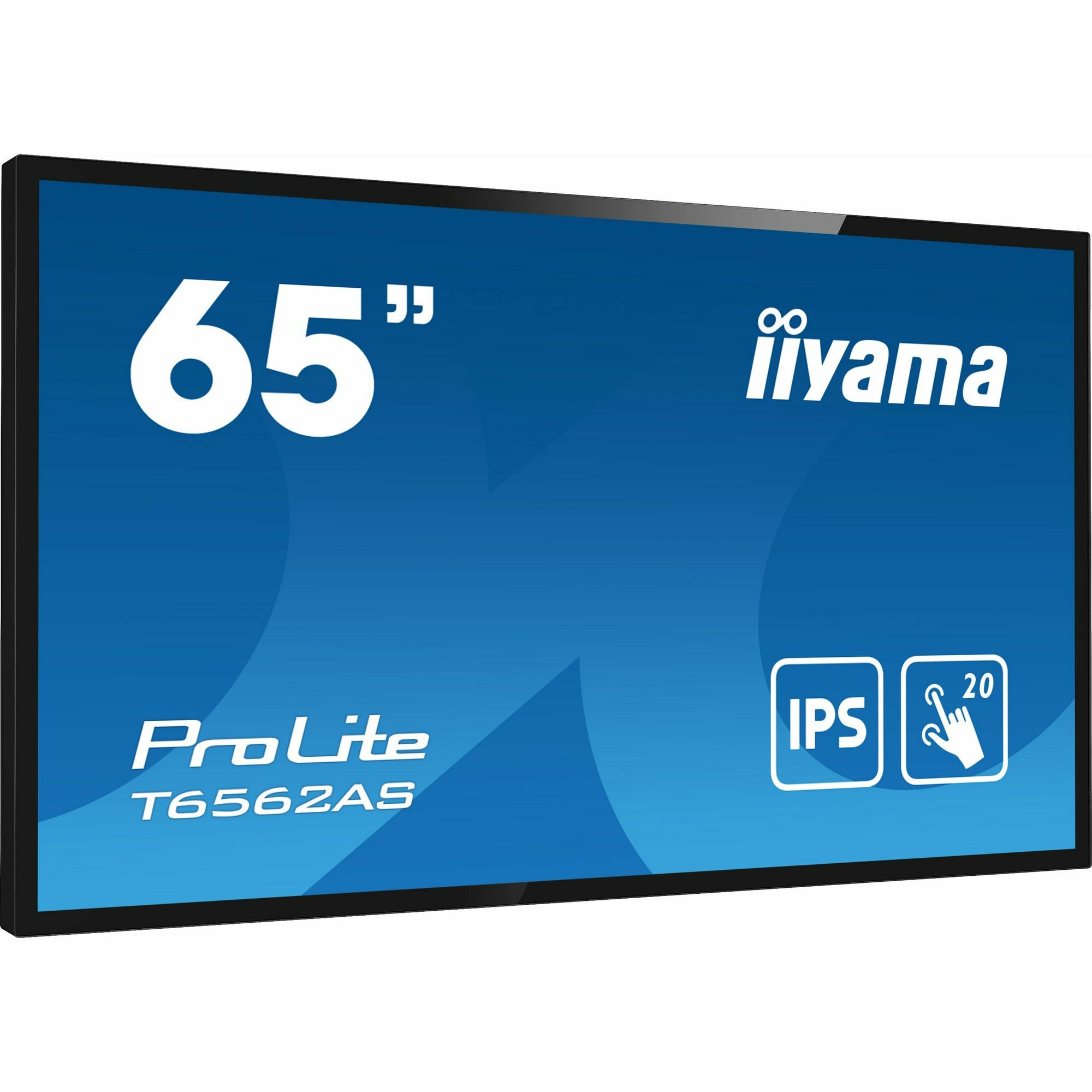 iiyama ProLite T6562AS-B1 65" VA 4K UHD Projective Capacitive 20pt Touchscreen with Palm Rejection Edge to Edge Glass Design