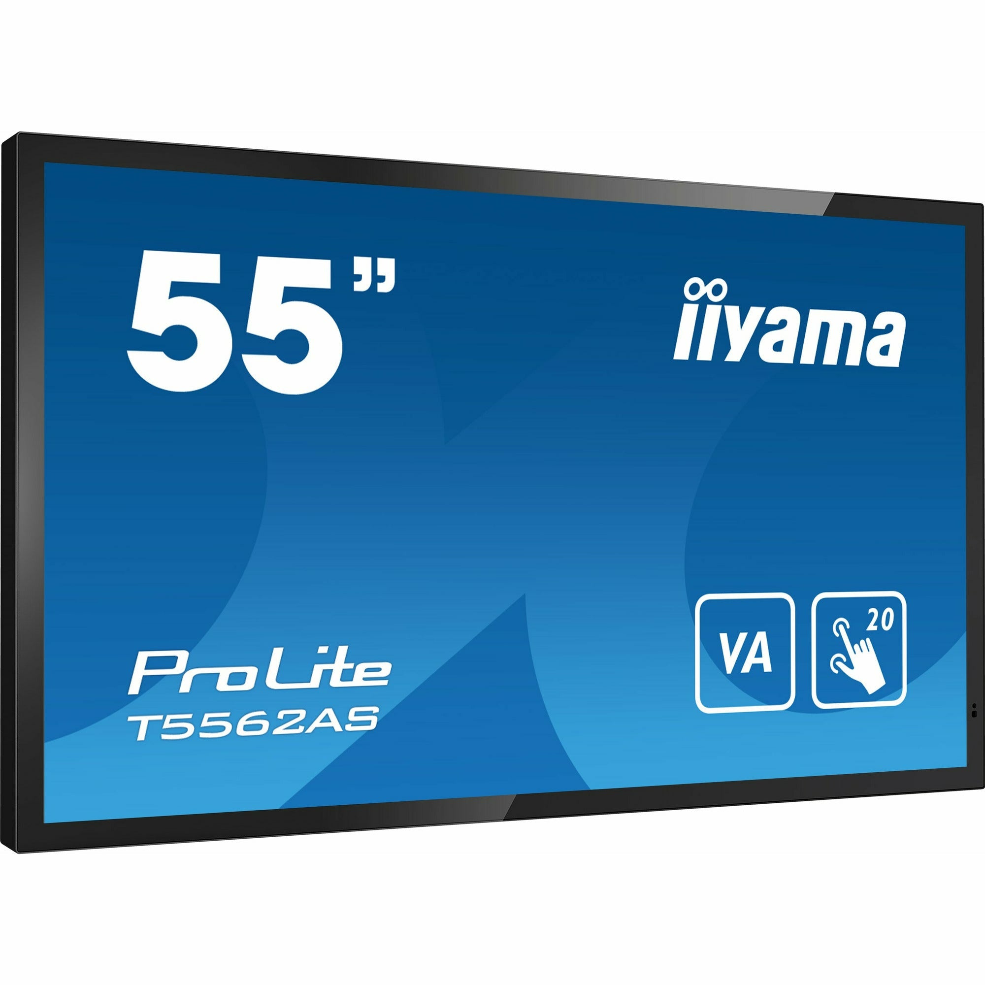 Iiyama T5562AS-B1 55" VA 4K UHD Projective Capacitive 20pt Touchscreen with Palm Rejection Edge to Edge Glass Design