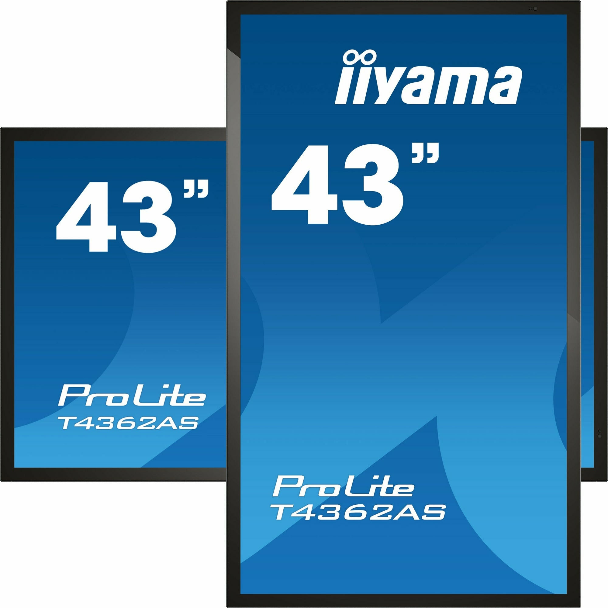 Iiyama ProLite T4362AS-B1 43" IPS 4K UHD Projective Capacitive 20pt Touchscreen with Palm Rejection Edge to Edge Glass Design