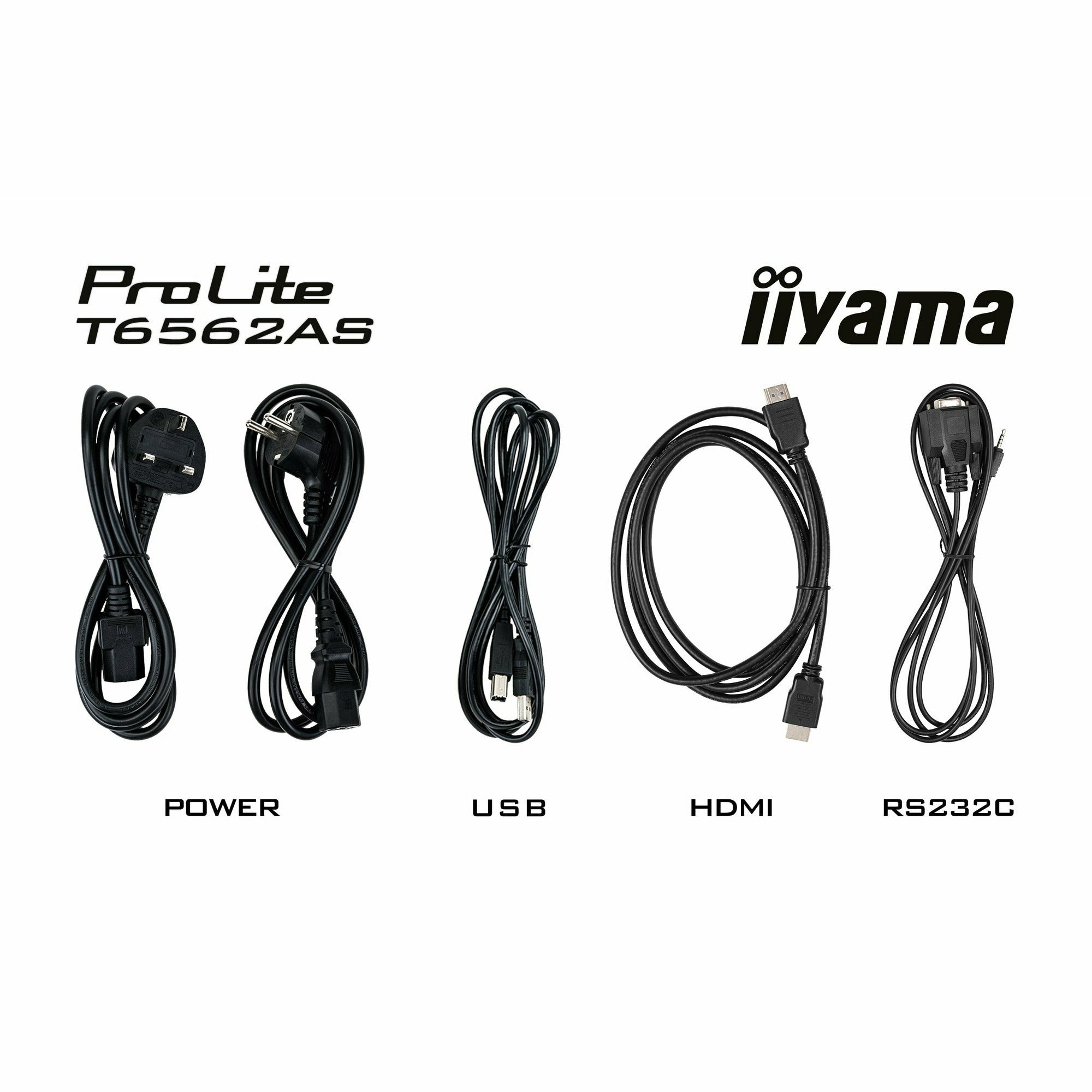 iiyama ProLite T6562AS-B1 65" VA 4K UHD Projective Capacitive 20pt Touchscreen with Palm Rejection Edge to Edge Glass Design
